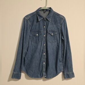 Chaps Pearl Snap Denim Button-Up Shirt